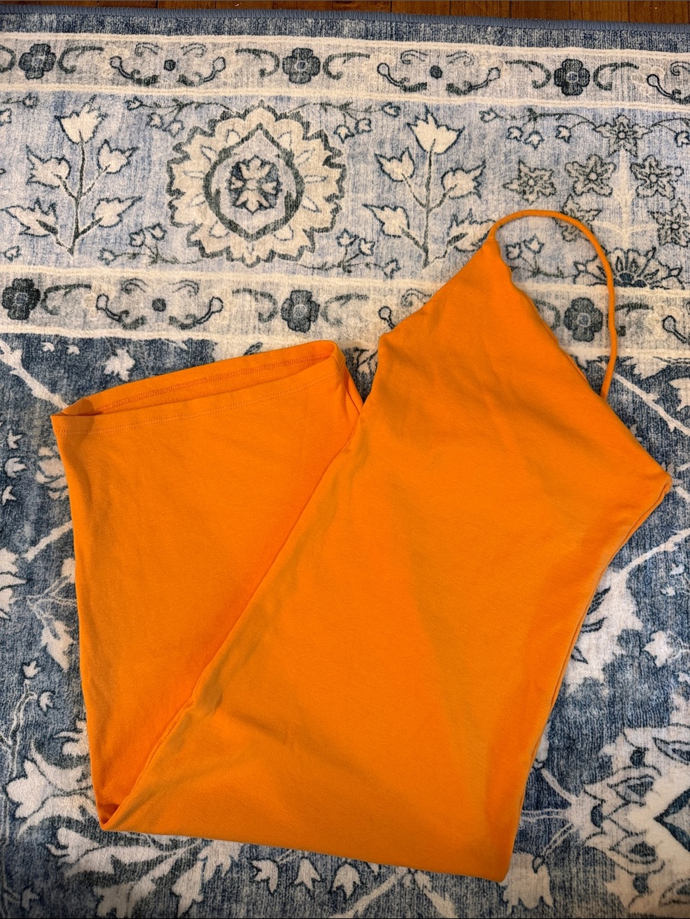 Zara Orange Spaghetti Strap Midi Dress